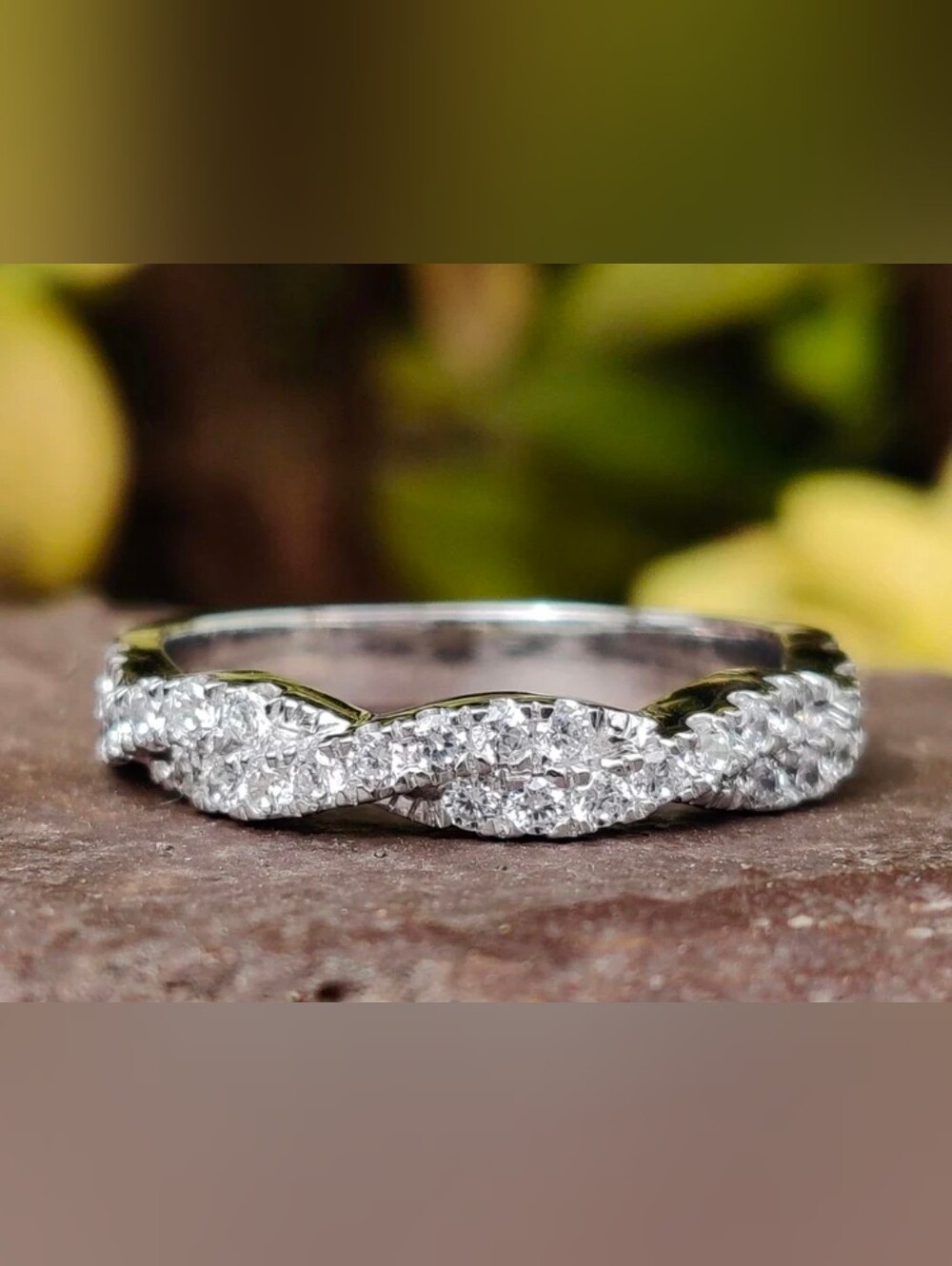 $8 Each Or Bundle 5/$20 Sterling Silver Diamond Pavé Twist Band